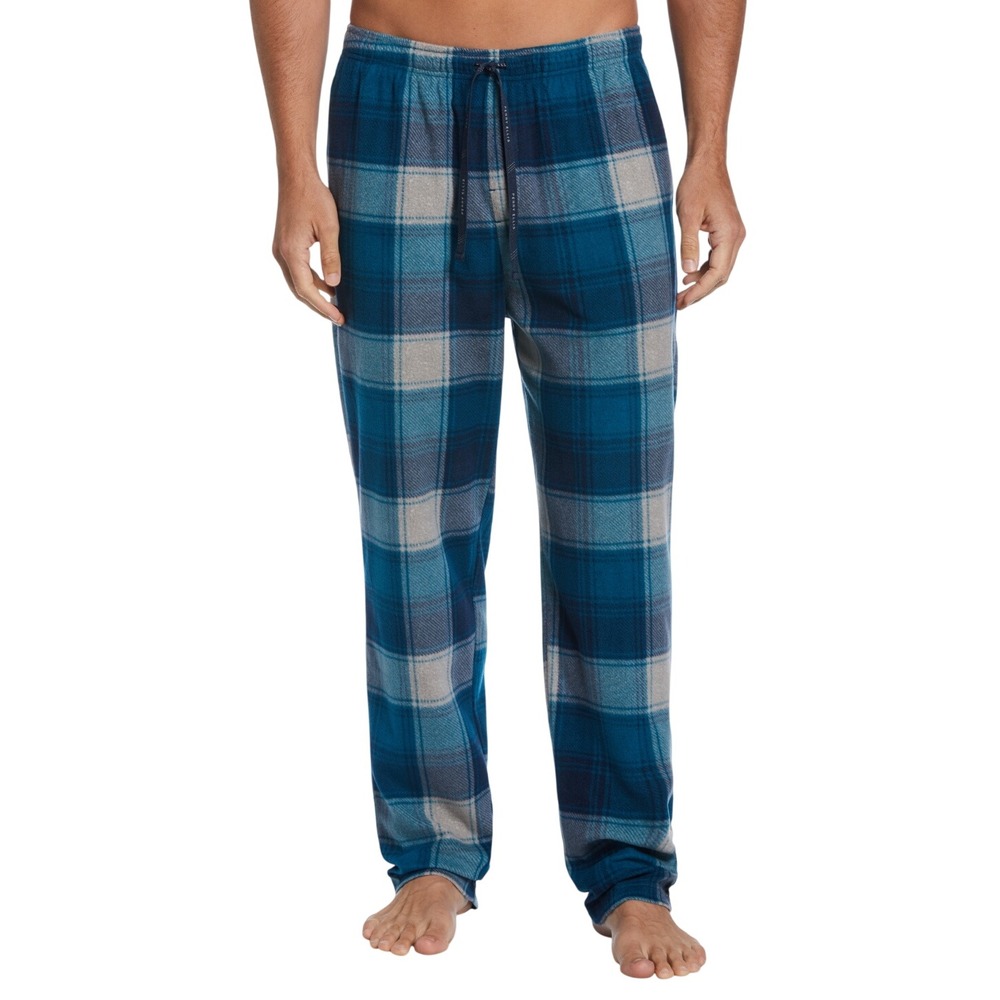 422. Perry Ellis Portfolio Men's Fleece Plaid Sleep Pants Blue Size Large